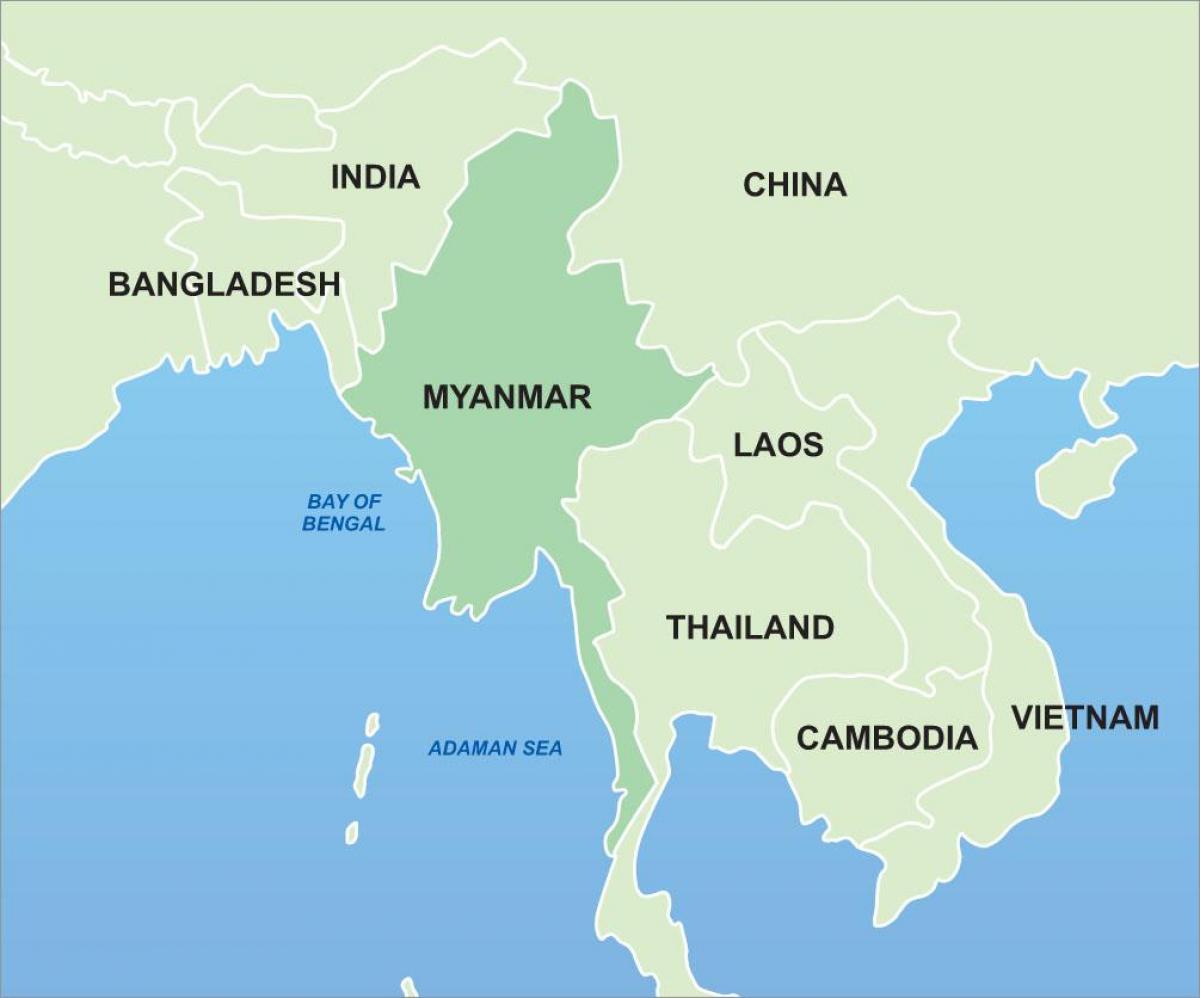 Miến điện trên bản đồ châu á