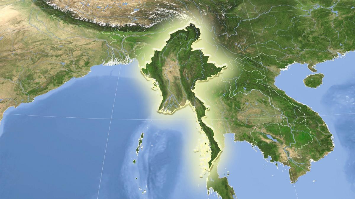 Myanmar bản đồ vệ tinh sống