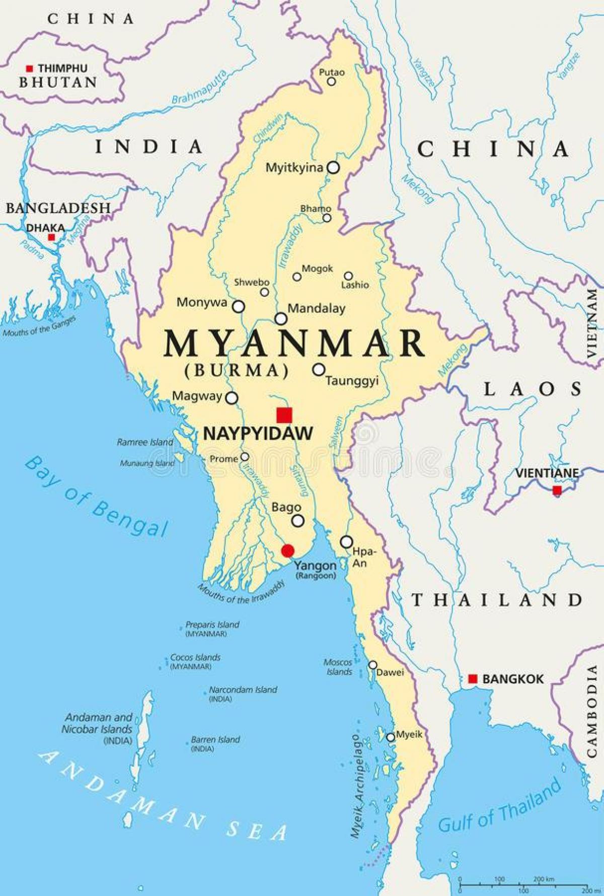 thành Myanmar bản đồ