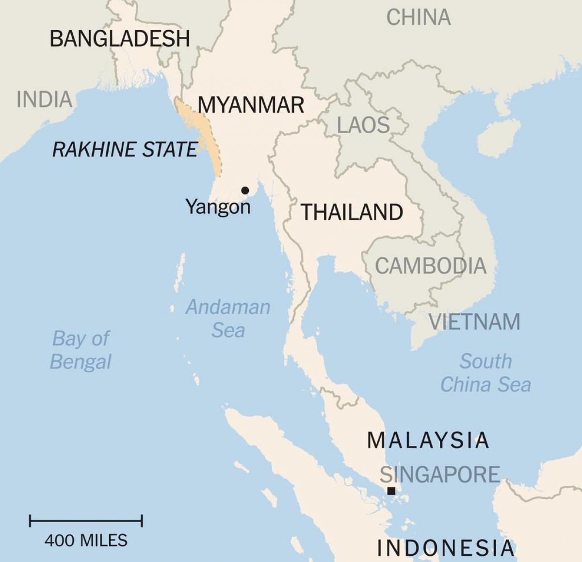 rakhine nước Myanmar bản đồ
