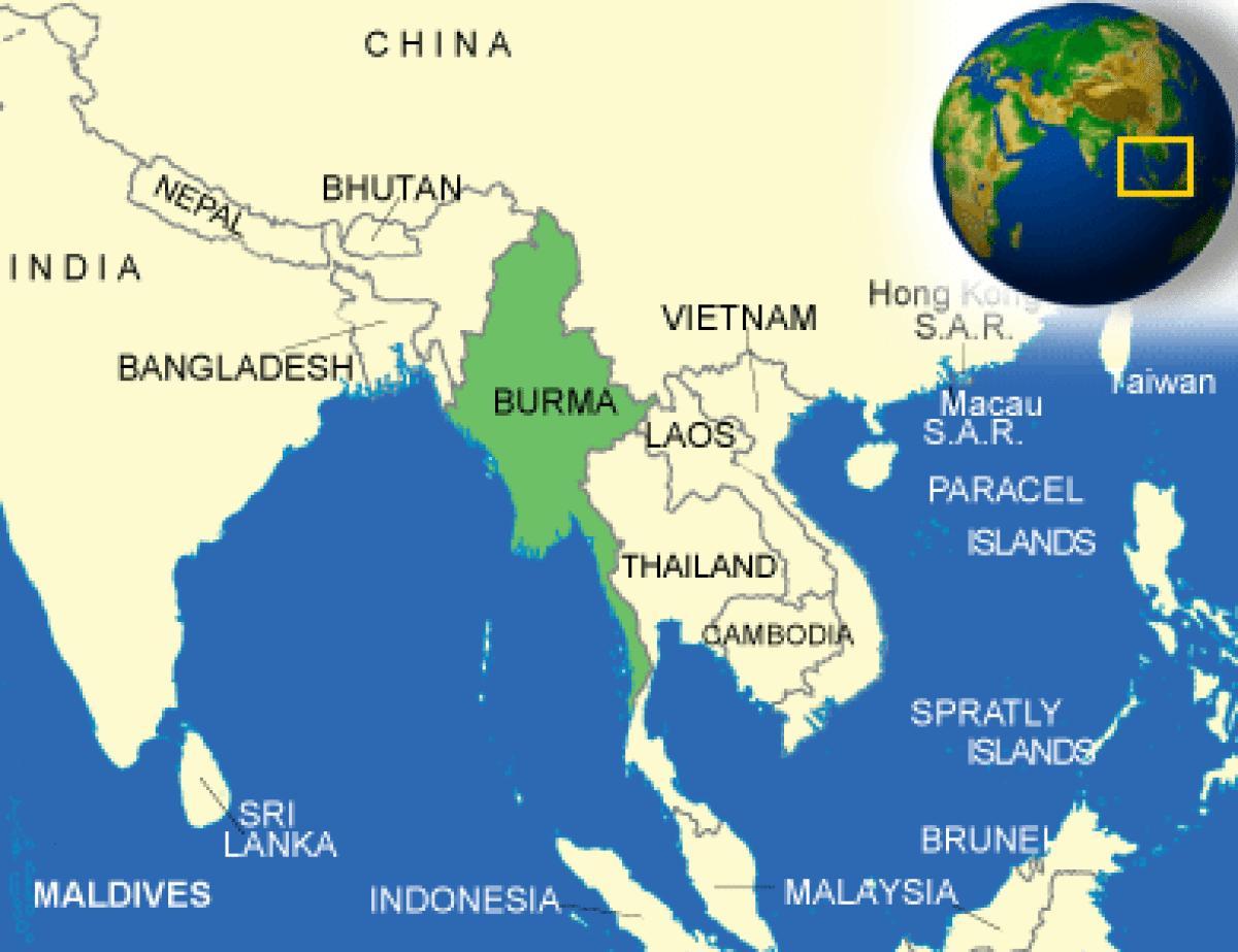 Miến điện, hoặc Myanmar bản đồ