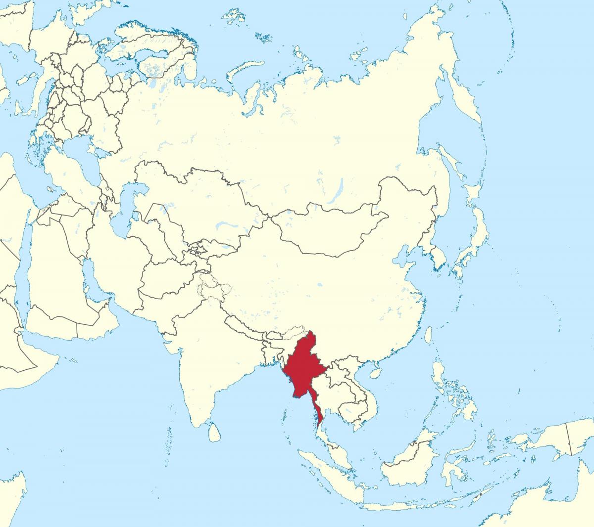 bản đồ thế giới Myanmar Burma