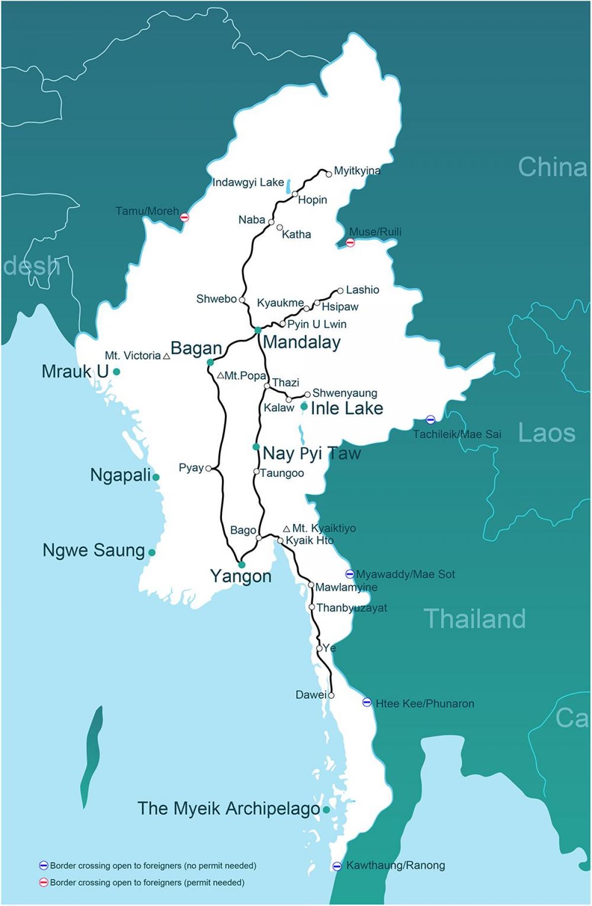 một bản đồ Myanmar