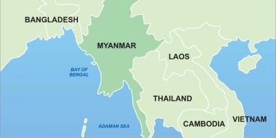 Myanmar trên bản đồ châu á