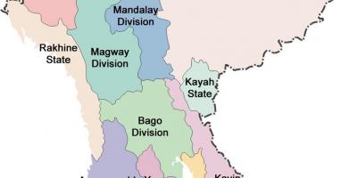 Myanmar bản đồ và kỳ