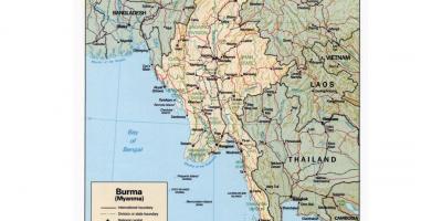 Bản đồ của Myanmar với thành phố